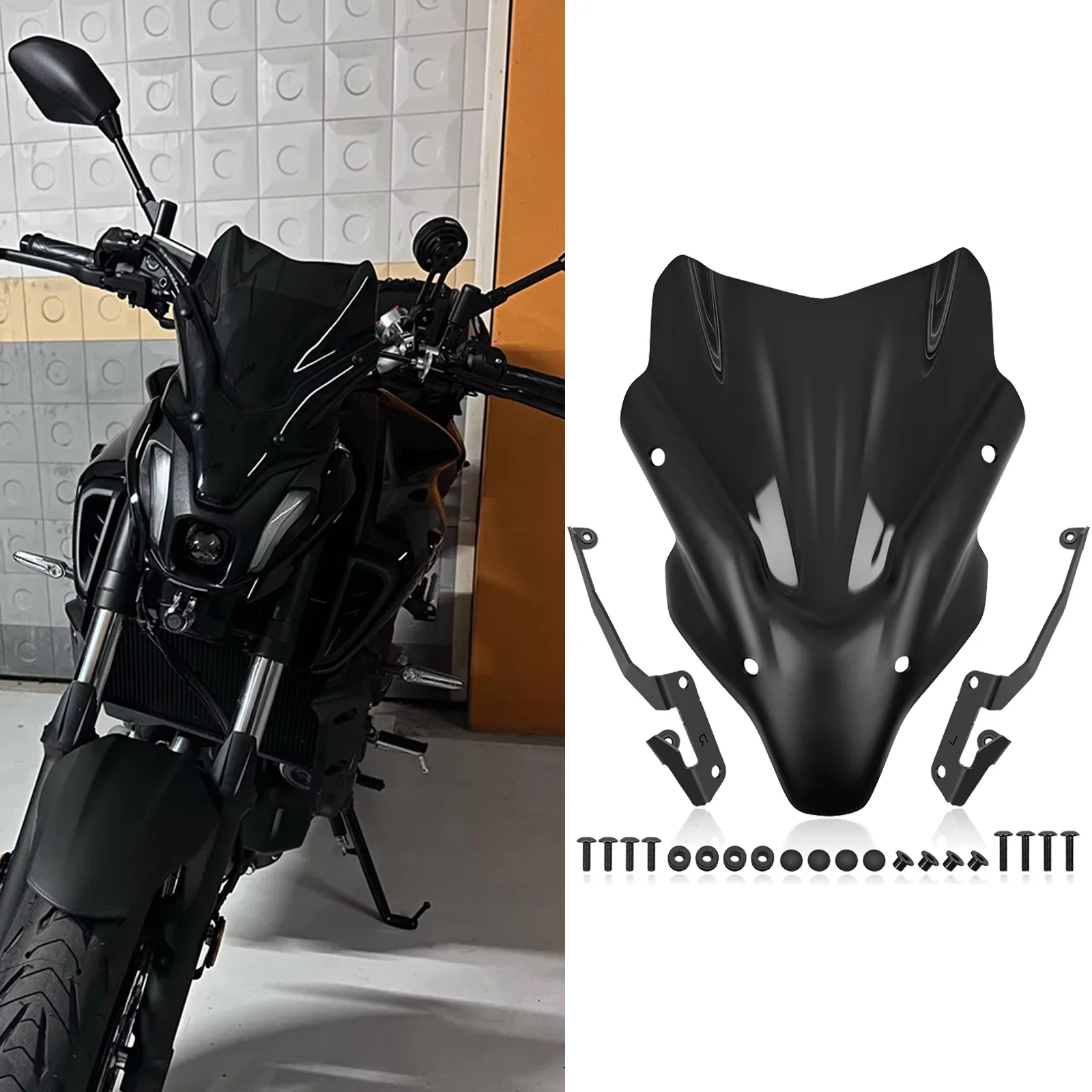 

For MT-07 FZ07 MT07 PURE 2024 2023 2022 2021 MT FZ 07 Motorcycle Touring Sport WindScreen Windshield Visor Deflector