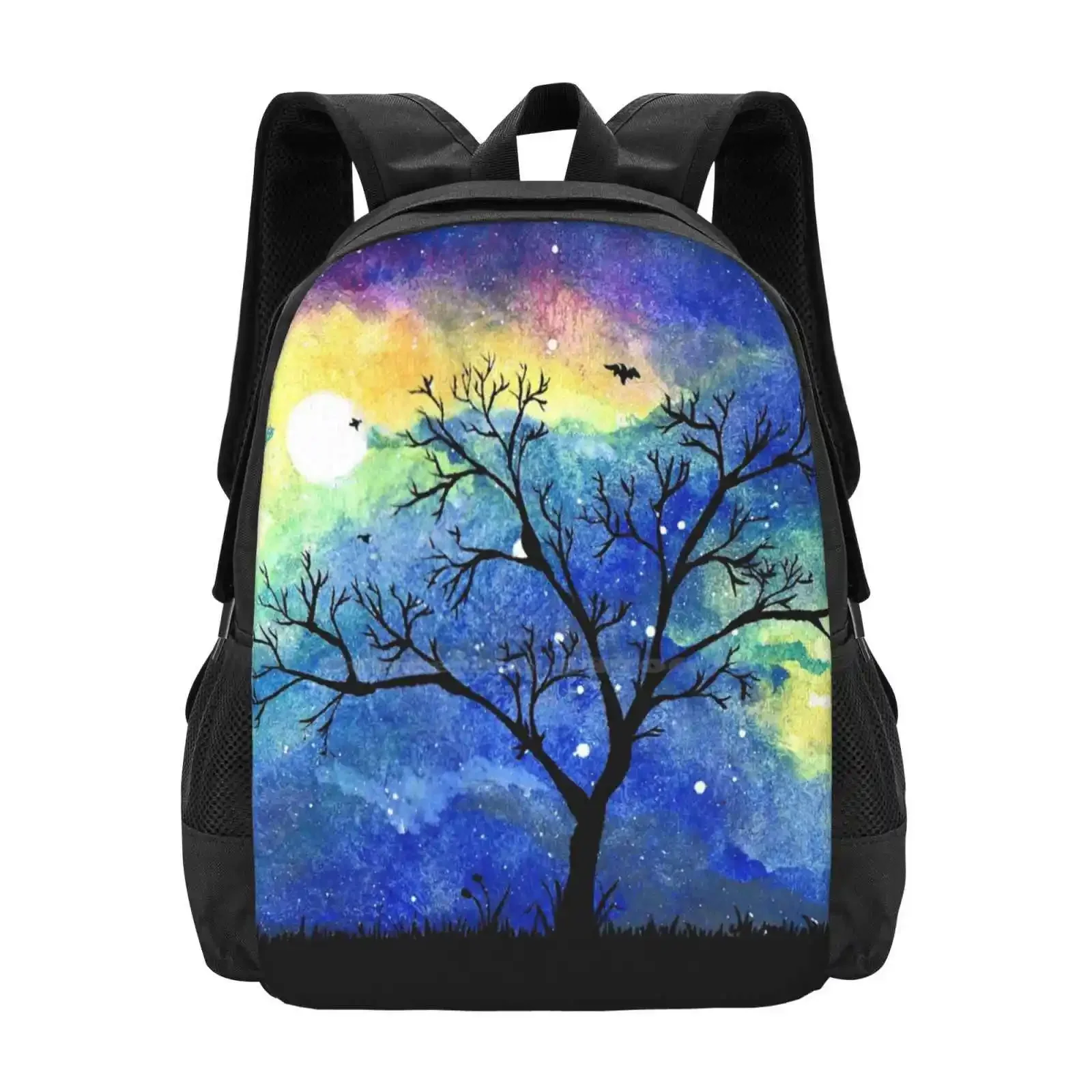 The Night Sky رائجة البيع حقيبة مدرسية على ظهره حقائب الموضة سديم جالاكسي الحبر المائية شجرة القوطية Sky Night #1