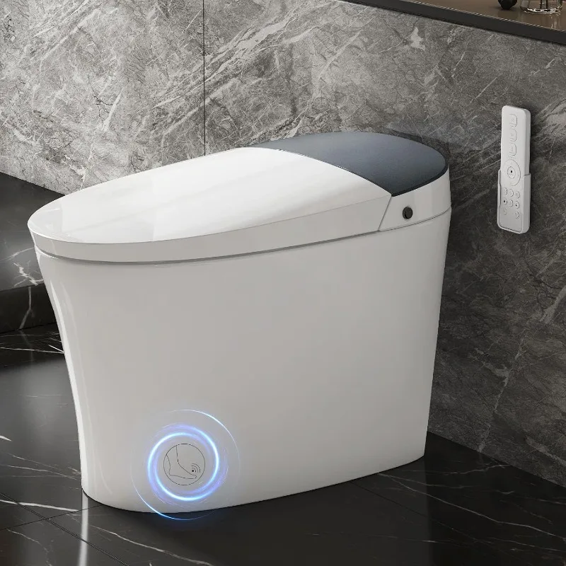 Smart Toilet with Bidet Built in, Built in Tank with Powerful Flush, Auto Open/Close Lid, Foot Sensor Operation