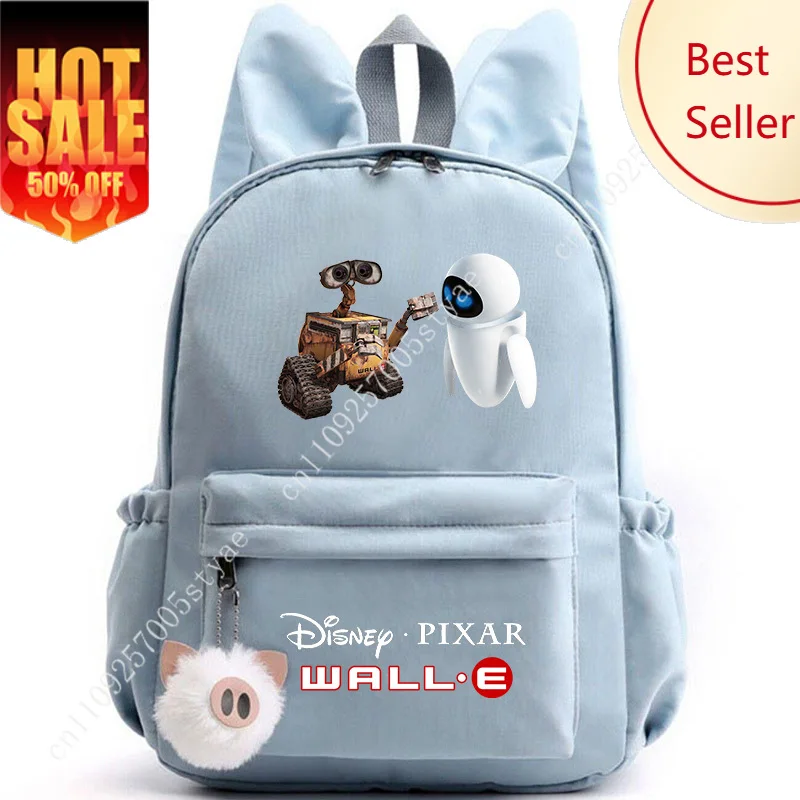 

Disney Wall-E Robot Backpack Rucksack Casual School Bags Travel Rabbit Ears Backpacks Mochila