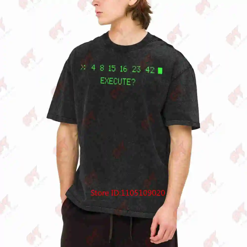 Lost TV Show Dharma Initiative Numbers Vintage Washed Tee Pure Cotton T-Shirt