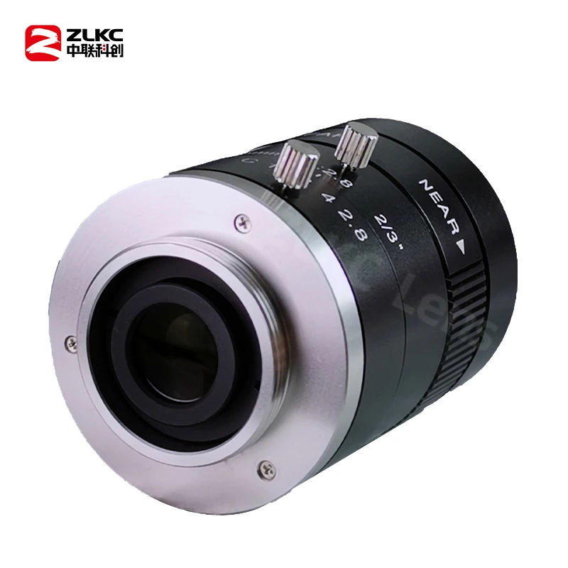 3.0ล้านพิกเซล C MOUNT 75มม. 2/3นิ้ว F2.8 Fa เครื่องมองเห็นเลนส์ทางยาวโฟกัสคงที่กล้องอุตสาหกรรม3MP เลนส์ CCTV ม่านตาแบบแมนนวล