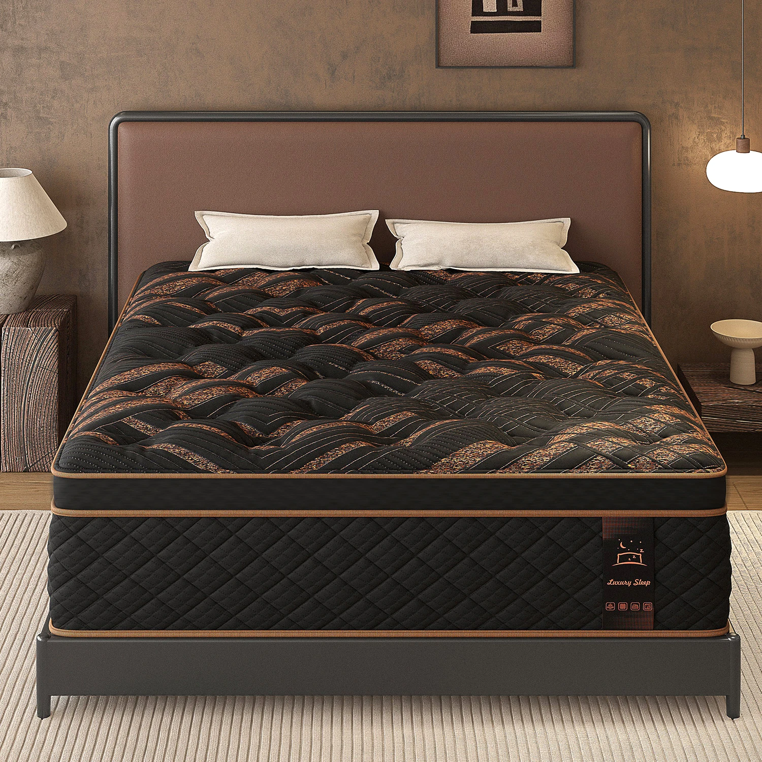 Hybrid Gel Memory Foam Mattress 12/14in Medium Firm Pocket Spring Motion Isolation Mattress in a Box