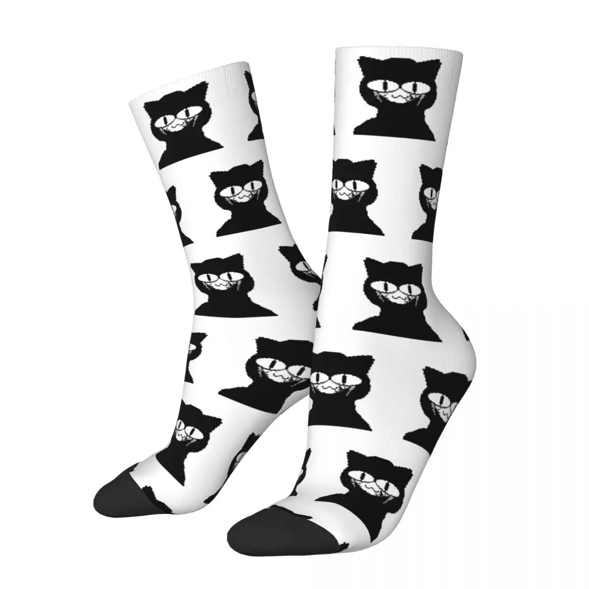 Autumn Winter Fashion Unisex Neco Arc Intruder Socks Funny Cat Sweat Absorbing Middle Tube Socks