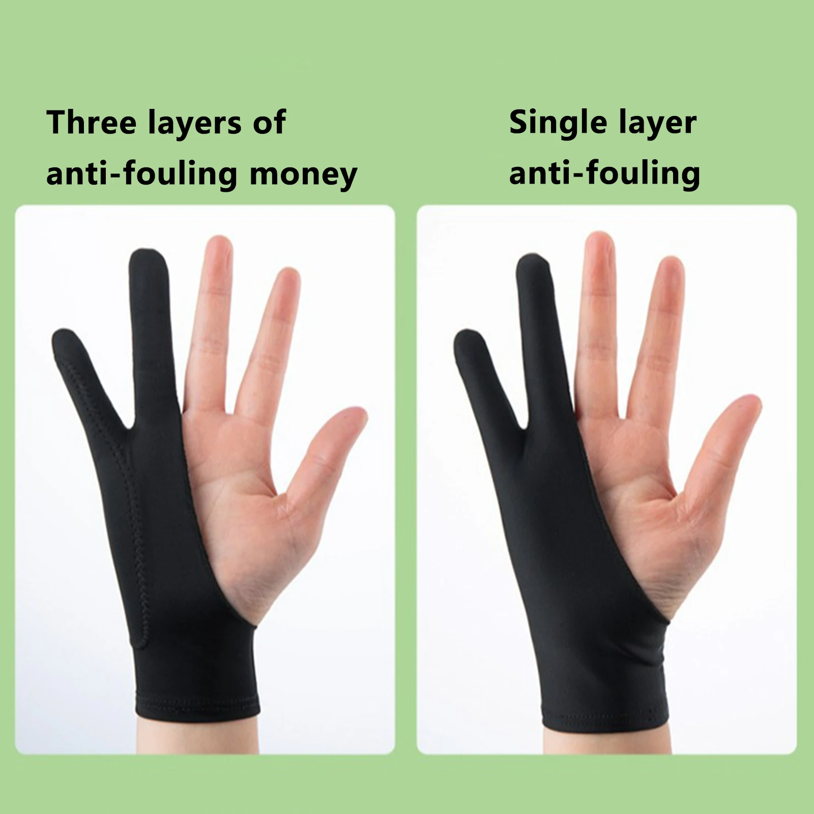 5Pcs Antifouling Painting Glove 1/2-Finger Pad Digital Tablet Draw Prevent Accidental Touch Glove Oil Painting Sketch Anti-dirty