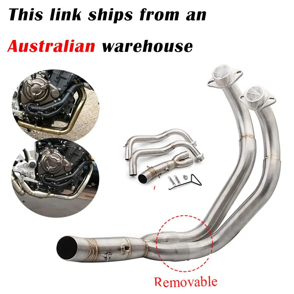 Slip On For Yamaha MT07 Until 2022 Motorcycle Exhaust Header Pipe Muffler Escape Stainless Steel Front Link Pipe Connect Tube