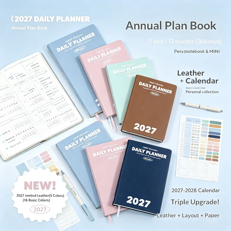 2027 Planwith Flip Up & Weekly Planner Notebook,12Month Full Year Agenda Book,Pocket Size Multi-Style Handbook for School Office