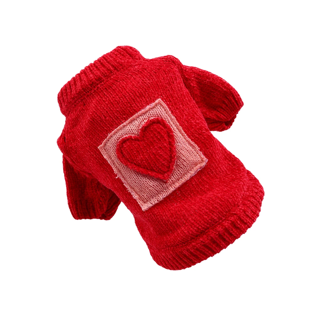 

Clothes Heart Design Durable Dog Sweater Warm Coat For Outdoor Walking Jogging Comfortable Xs Size Dog Winter Costume Pet