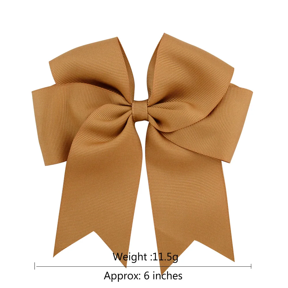 1 Piece 6 Inches Colorful Elegant Hair Bows With Clip Kids Girls Grosgrain Ribbon Hair Clip Hairgrips Headwear Hair Accessories