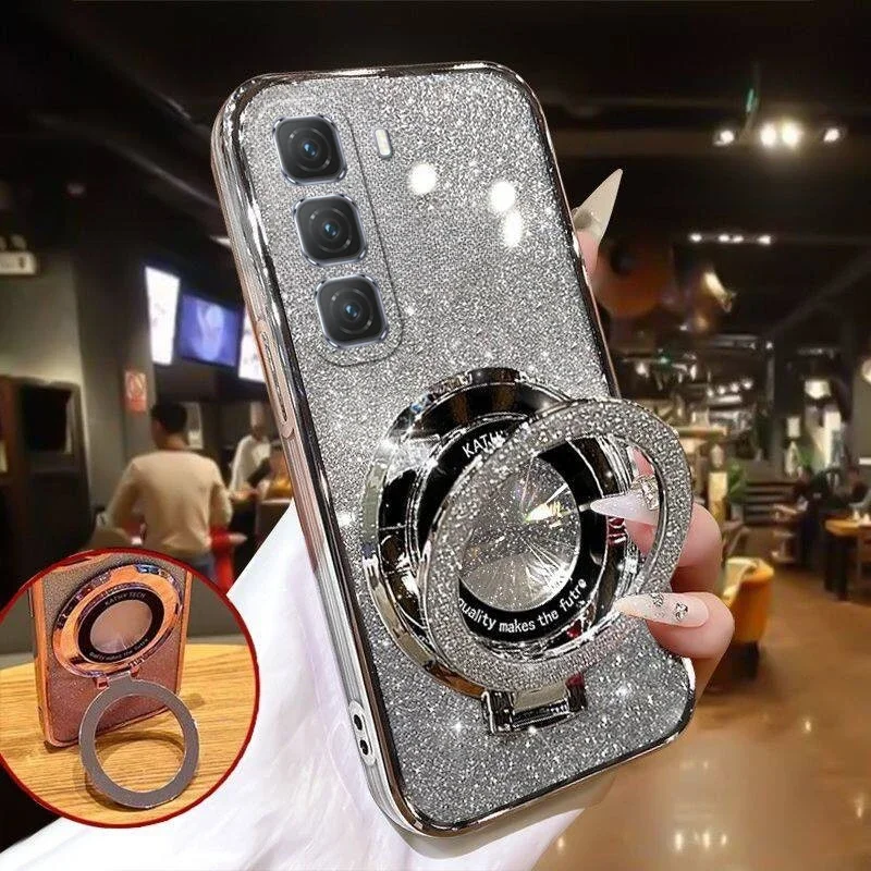 

Luxury with bracket Glitter Magsafe Case For Infinix Hot 60 60i case For Infinix Hot 60i 60 Case Holder Cover