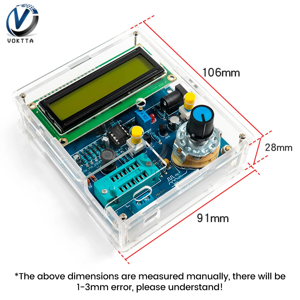 DC5V Digital Multimeter Transistor Tester LCD Resistance Capacitance Meter Tester Frequency Meter USB Triode Inductance Tester