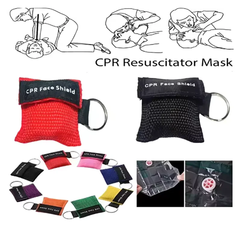 

1~20pc Outdoor Rescue Health Care Tools Jetting Resuscitator MaskKey chain First Aid Emergency Face Shield CPR Mask Professional