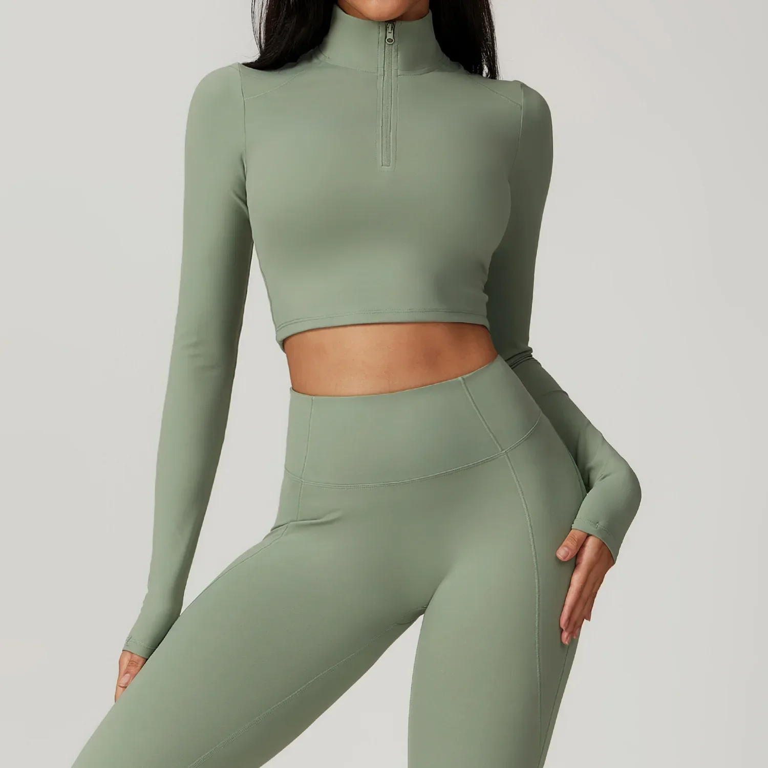 Women's Yoga Shirt Half Zipper Long Sleeved Sports Gym Jacket Workout Running Training Fitness Top Push Up Running Yoga Tops