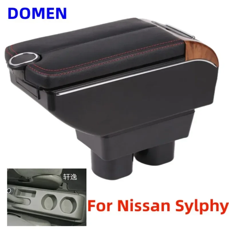 

For Nissan Sylphy armrest box for Nissan Tiida car armrest Versa Tiida Latio armrest box Dual Layer USB Charging