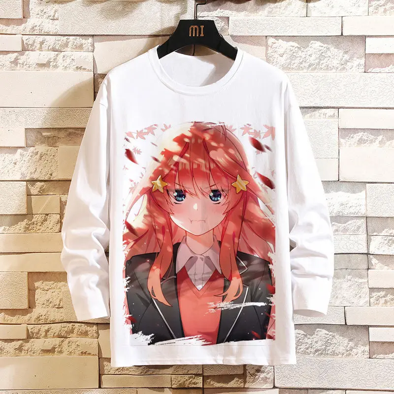 อะนิเมะเกมฮานาโยเมะห้าแฉกเสื้อยืดแขนยาวซันจิวสินค้าทุกเพศเยาวชนเสื้อหลวมเสื้อผ้า