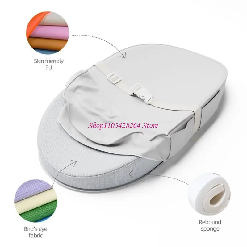 Portable Baby Changing Mat Waterproof Surfaces Contoured Edges for Safety Guard