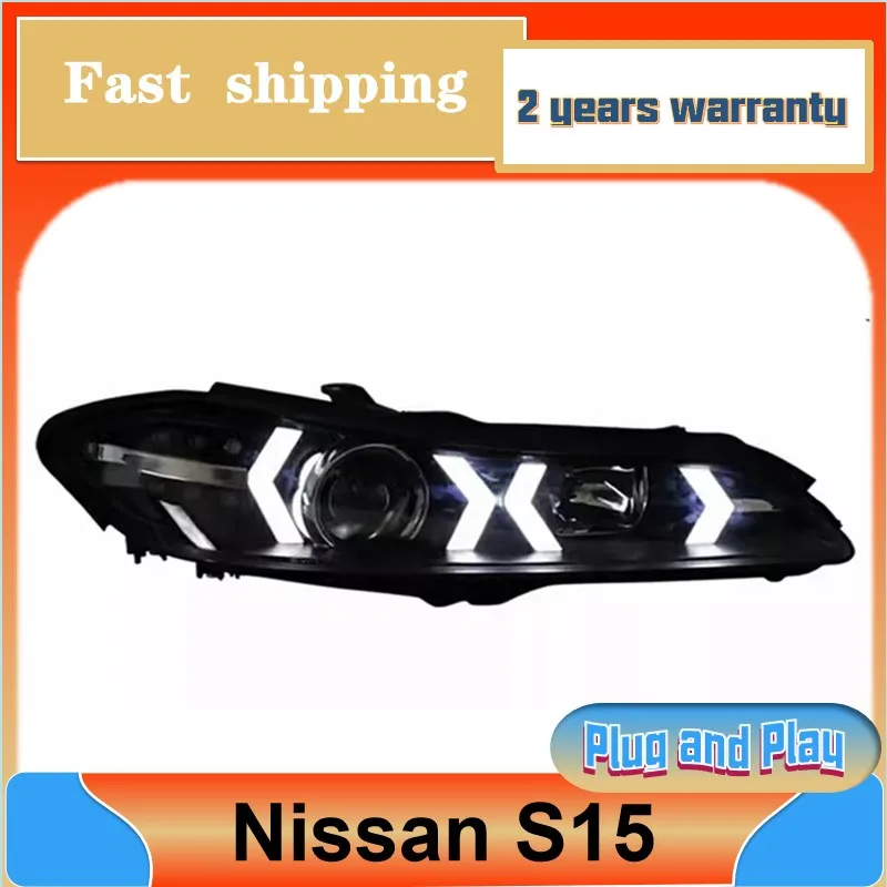 

Car Styling for Nissan Silvia S15 Headlights 1999-2014 Silvia S15 Headlight DRL Turn Signal Low High Beam Projector Lens