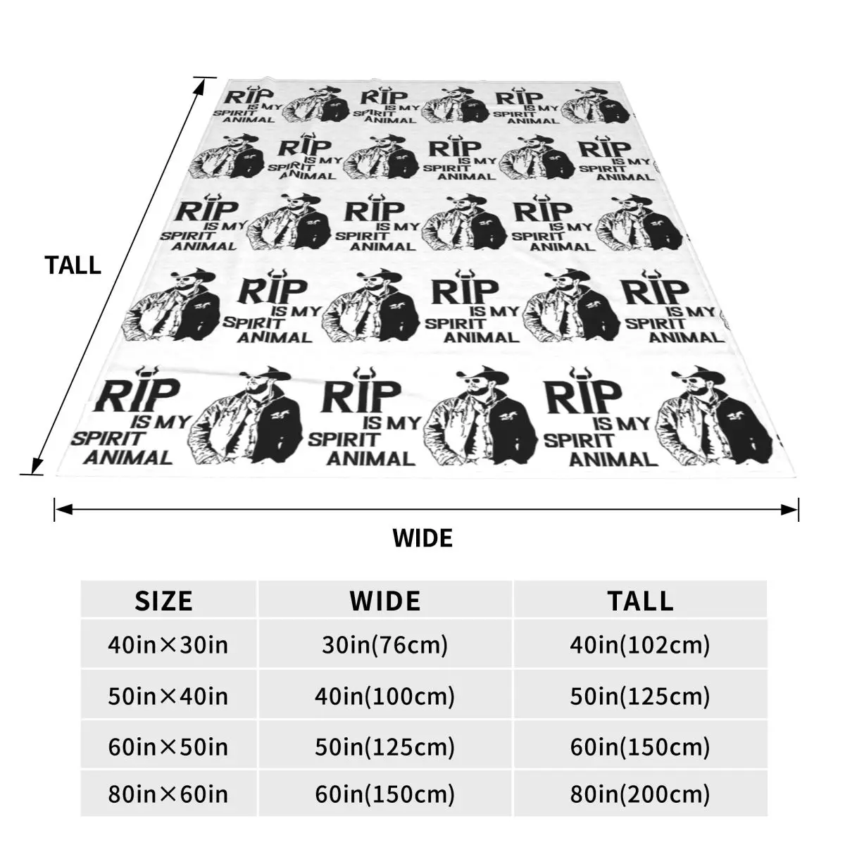Rip Wheeler Rip Is My Spirit Animal Dutton Ranch Yellowstone Blanket Soft Warm Flannel Throw Blanket Bedspread for Bed
