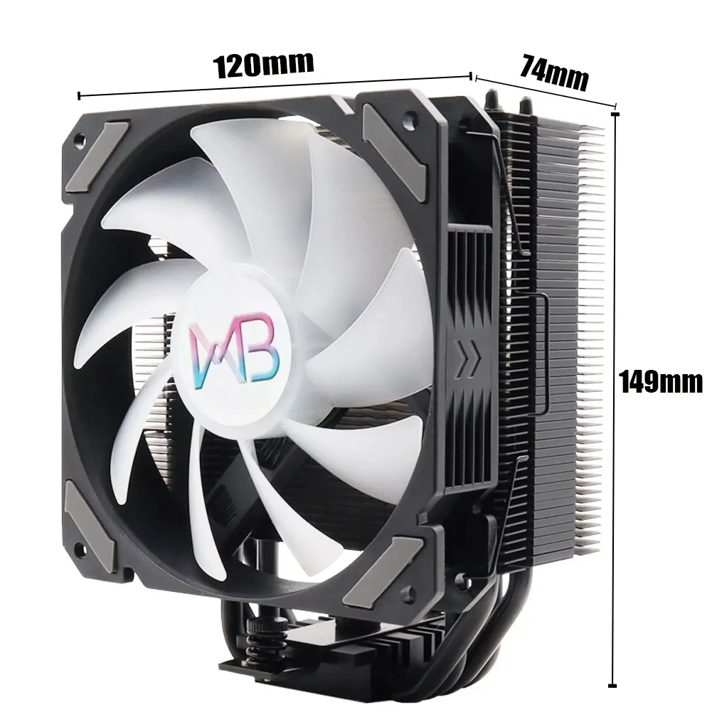 Wovibo-Ventilador de refrigeración para CPU, dispositivo RGB ARGB de 120mm para radiador Intel LGA 115X 1200 1700 2011 X79 X99 AMD AM4