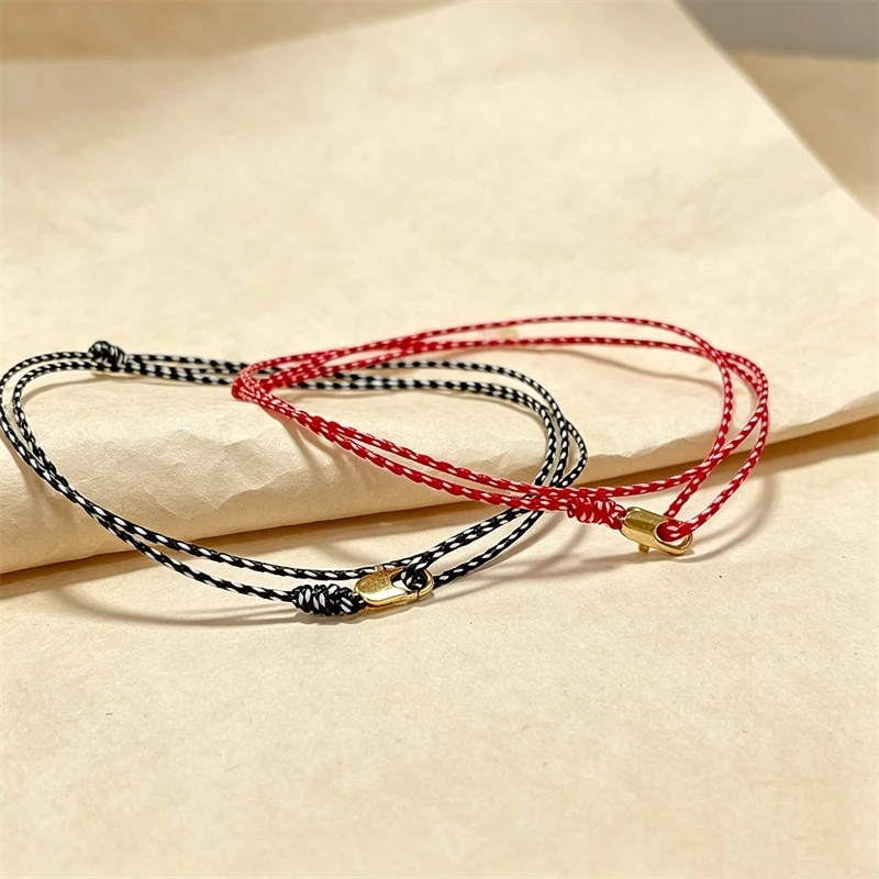 Fashion Multilayer String Man Bracelet Apparel Accessories Gold Color Clasp Handmade Weaven Luck Braslet New Year Homme Jewelry