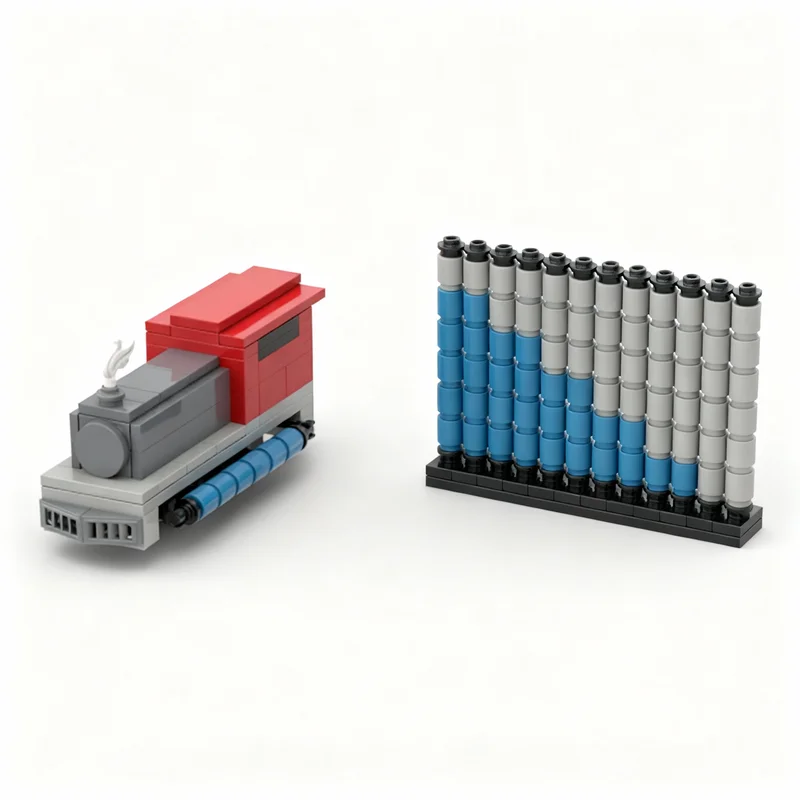 

208PCS MOC Railway Train Unrailed Steam Locomotive Model Custom Building Blocks Architecture DIY Assembly Display Gift Blocks