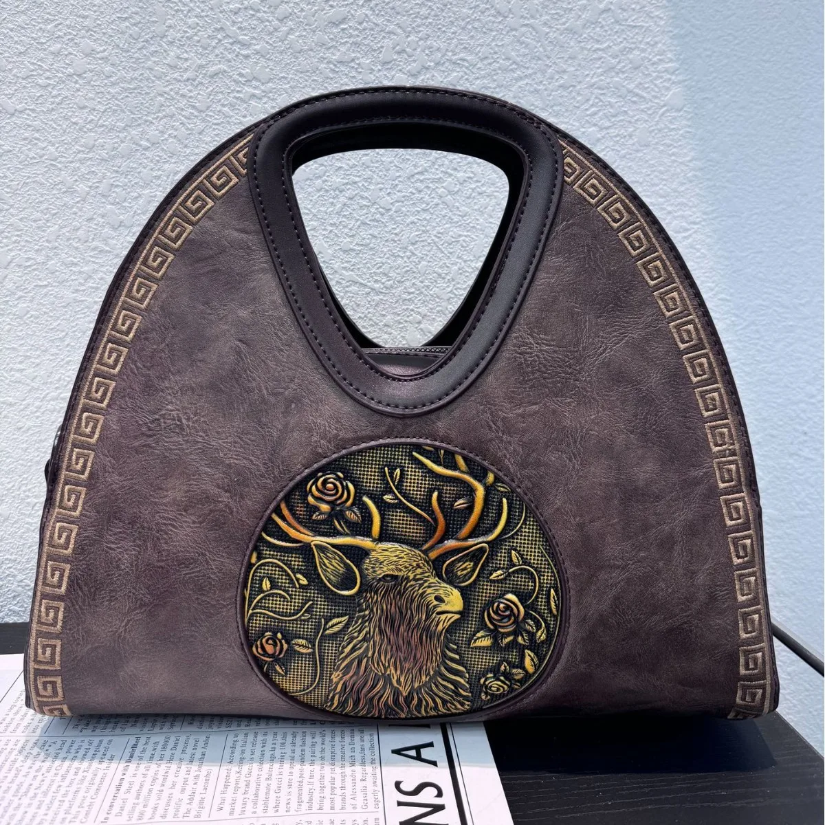 

Винтажные сумки-тоут с тиснением для женщин, большие вместительные сумки через плечо с цветочным принтом, сумки Mommys в китайском стиле