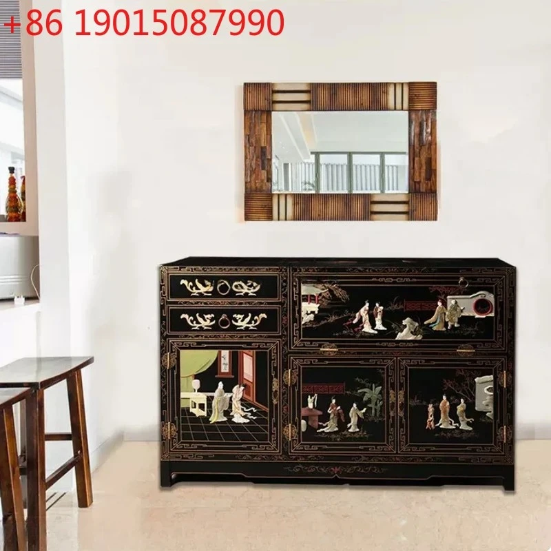 

Новый светильник в китайском стиле, роскошный сервант из цельного дерева, нефритовая резьба, портрет леди, гостиная, вестибюль, входной шкаф