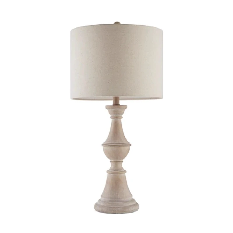 American Country Pastoral Wooden Fabric Retro Table Lamp LED Bedroom Bedside Living Room Restaurant