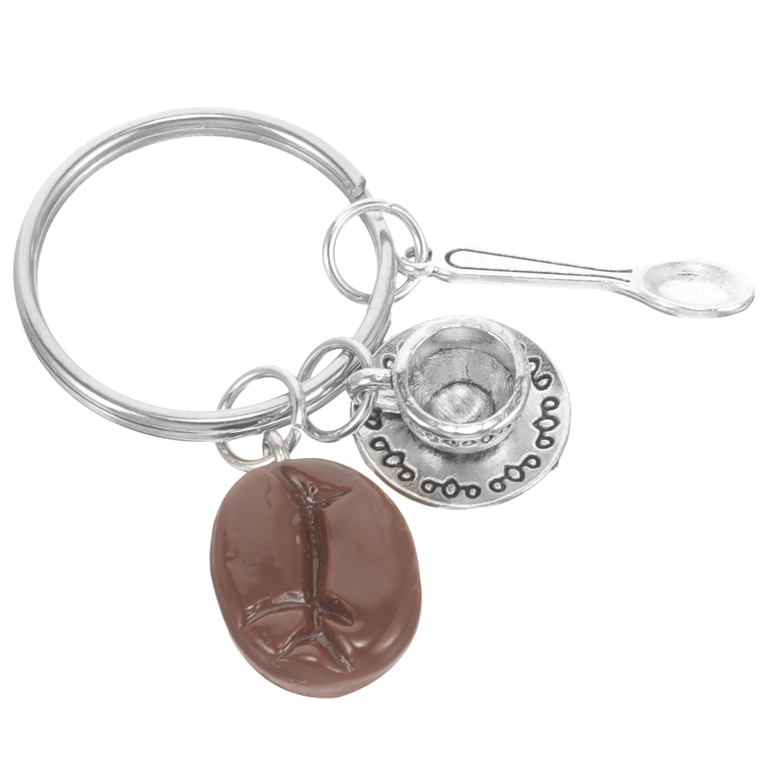Coffee Keychain Compact Lightweight Metal Key Ring for Men Women Car Keys Bag Purse Backpack Decoration Coffee Lover Gift