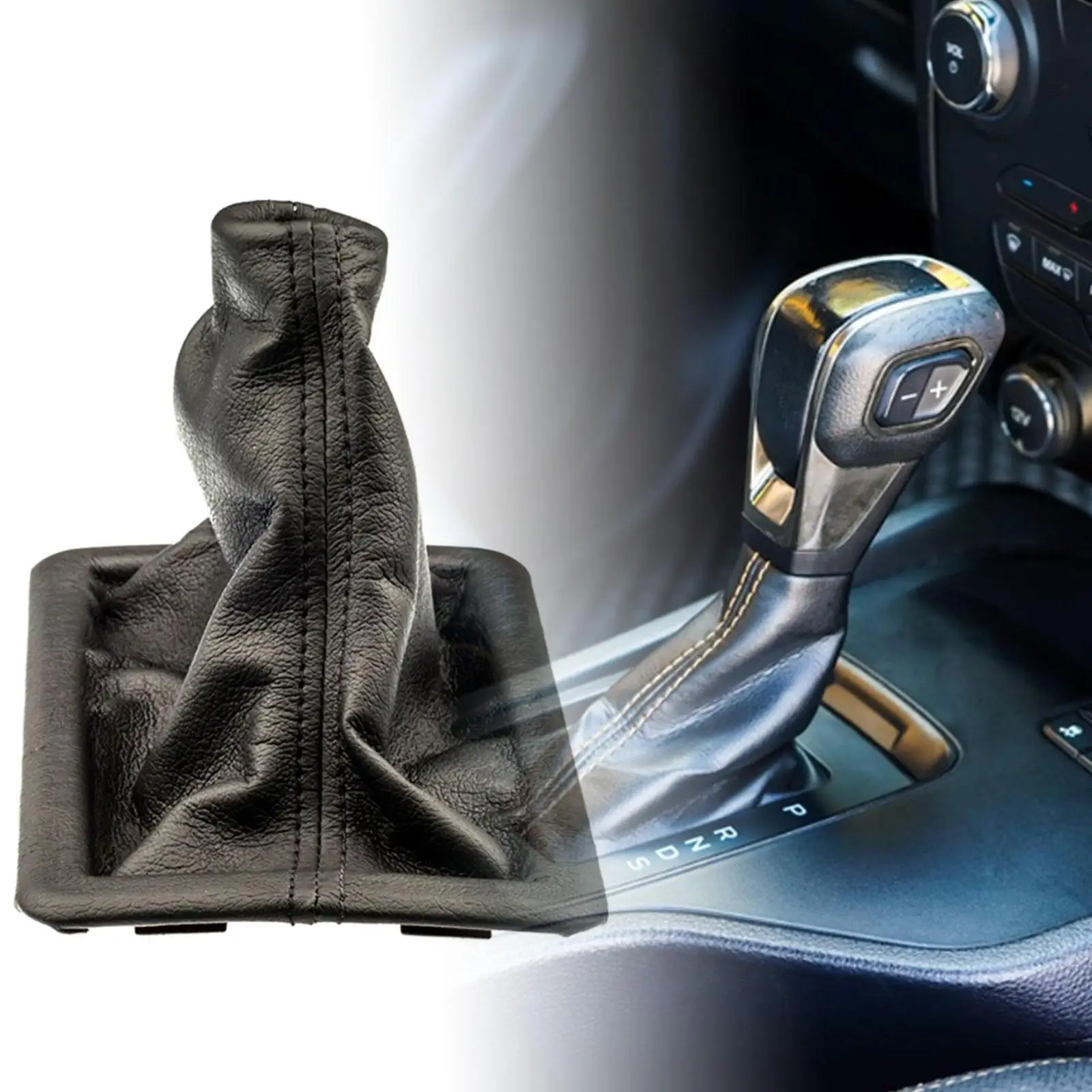 

Чехол на рычаг переключения передач, черный, из искусственной кожи, для Ford Mustang 2015, для механической коробки передач, для авторемонта