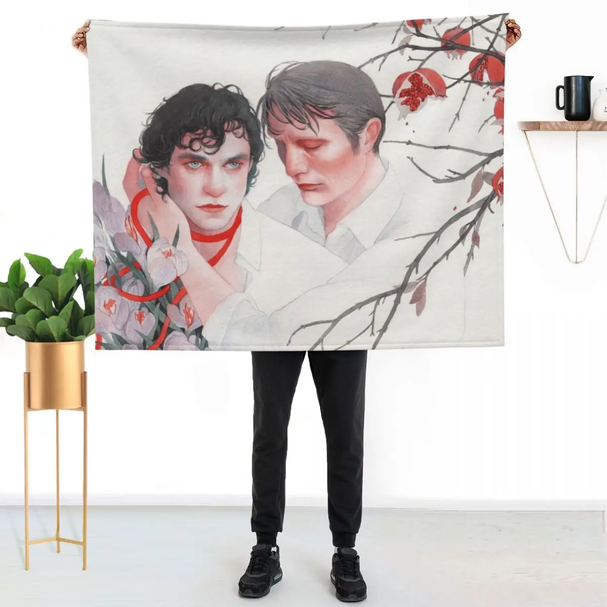 

Hannibal AU / Hannigram Throw Blanket Portable Lightweight Blanket for Travel Camping