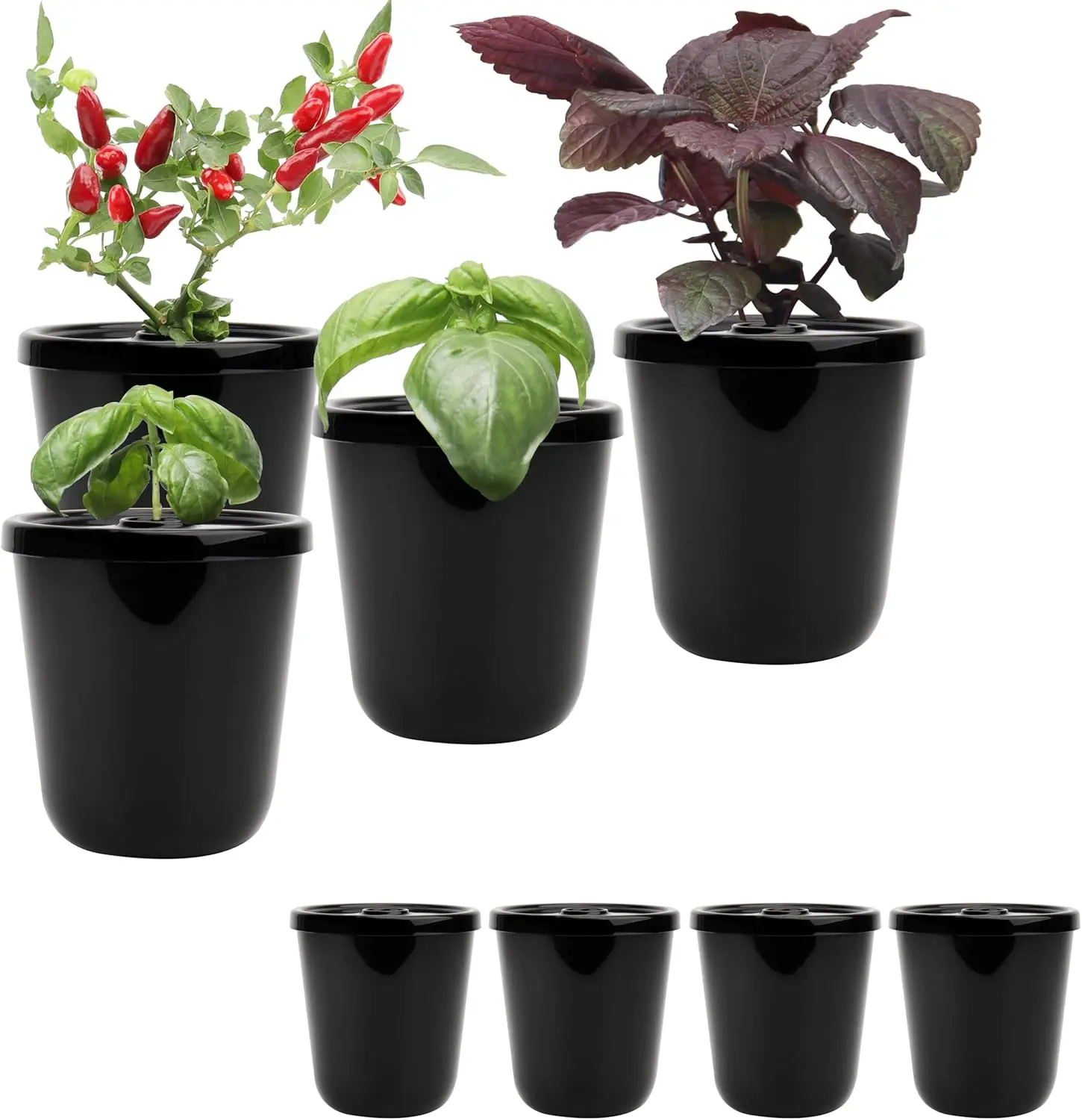 

Kratky Method Hydroponic Planter Kit, 8 Hydroponic Planter Plus 24 Growing Sponges for Herbs, Hydroponic Mini Buckets fo