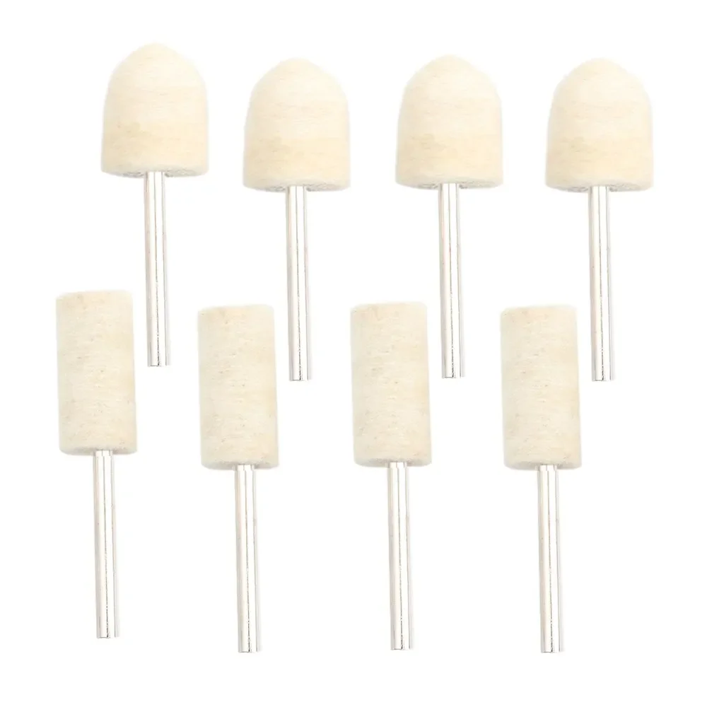 10Pcs/5Pcs Wool Felt Mounted Polishing Buffing Wheel OD 3-10mm grinding head For Dremel Drill Rotary Tool 3mm Shank