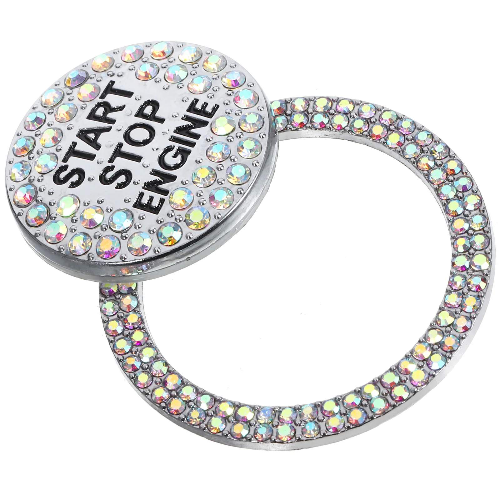 

Ignition Button Cover Circular Zinc Alloy Rhinestone Car Owners Push Start Decoration Vehicle Accessories