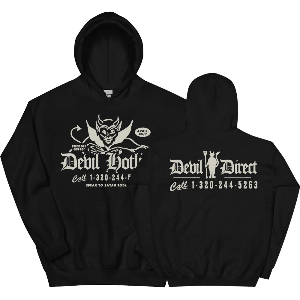 

Freddie Gibbs Devil Direct Hoodies Long Sleeve Fashion Fleece Sweatshirts Casual Unisex Streetwear Street Style Graphic Clothing