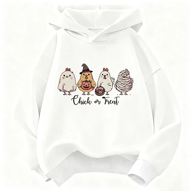 Bequemer, warmer Kapuzenpullover für Kinder mit Hühner-Design, niedlicher Hoodie für Jungen und Mädchen, Herbst-Winter-Freizeitpullover.