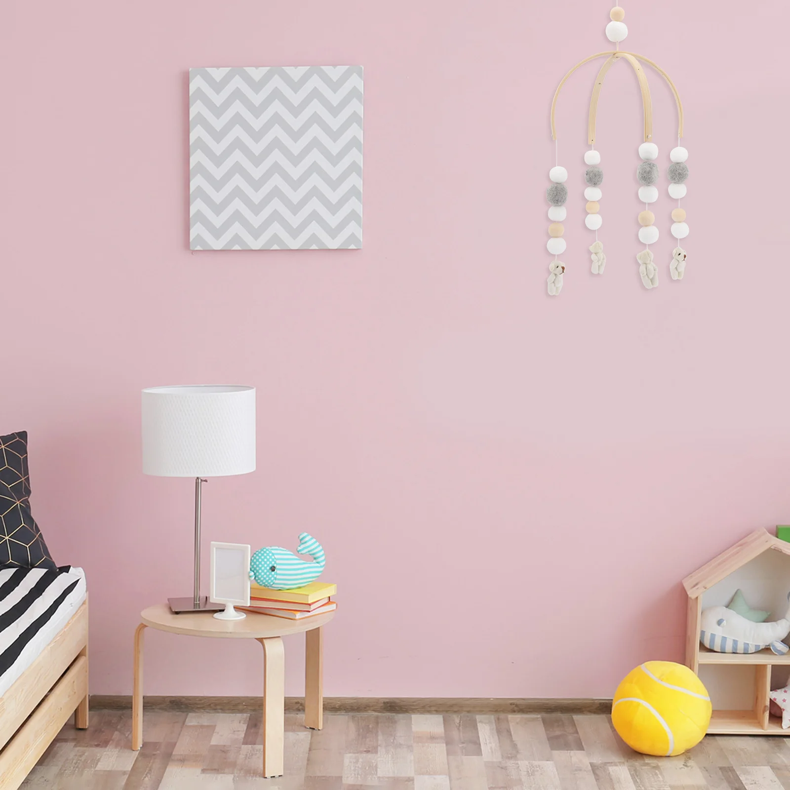 

Baby Crib Wooden Wind Chime Modern Color Nursery Mobile Crib Hanging Decoration for Baby Wooden Wind Chime Mobile Hanger