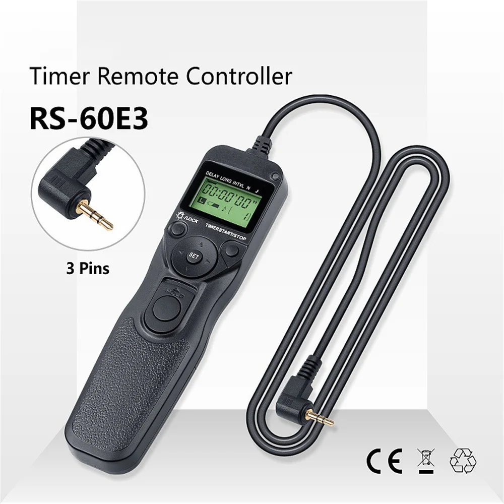 RS-60E3 Multi-Function Timer Remote Switch Remote Cord For Canon EOS 550D 500D 60D 1100D