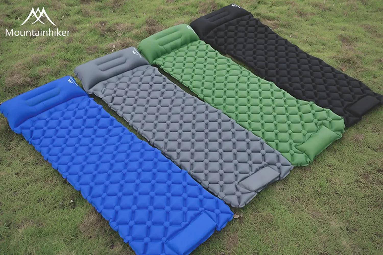 MOUNTAINHIKER Outdoor Camping Inflatable Mattress Sleeping Pad With Pillows Ultralight Air Mats for Backpacking Hiking Fishing