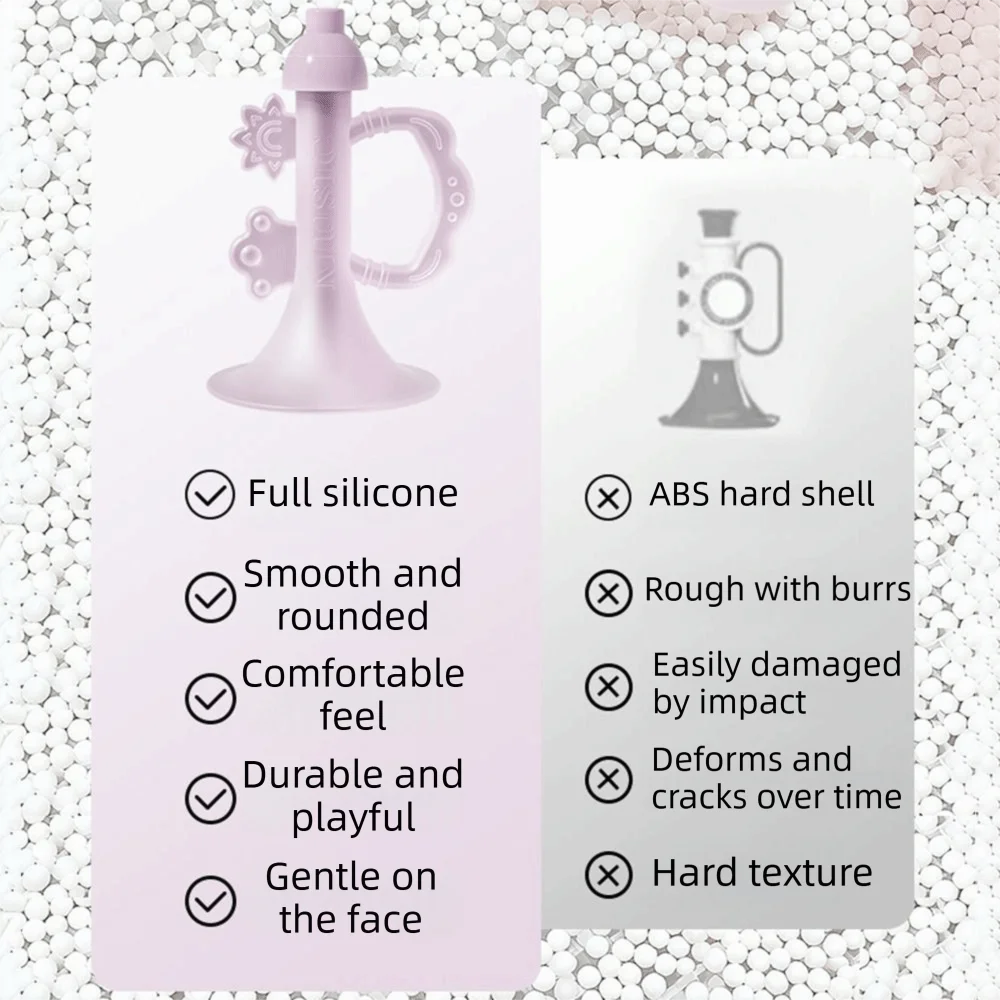 Food Grade Baby Teething Horn Colorful Design Chewable Baby Tooth Sensory Toy Lung Capacity Cultivation Comfortable Grip