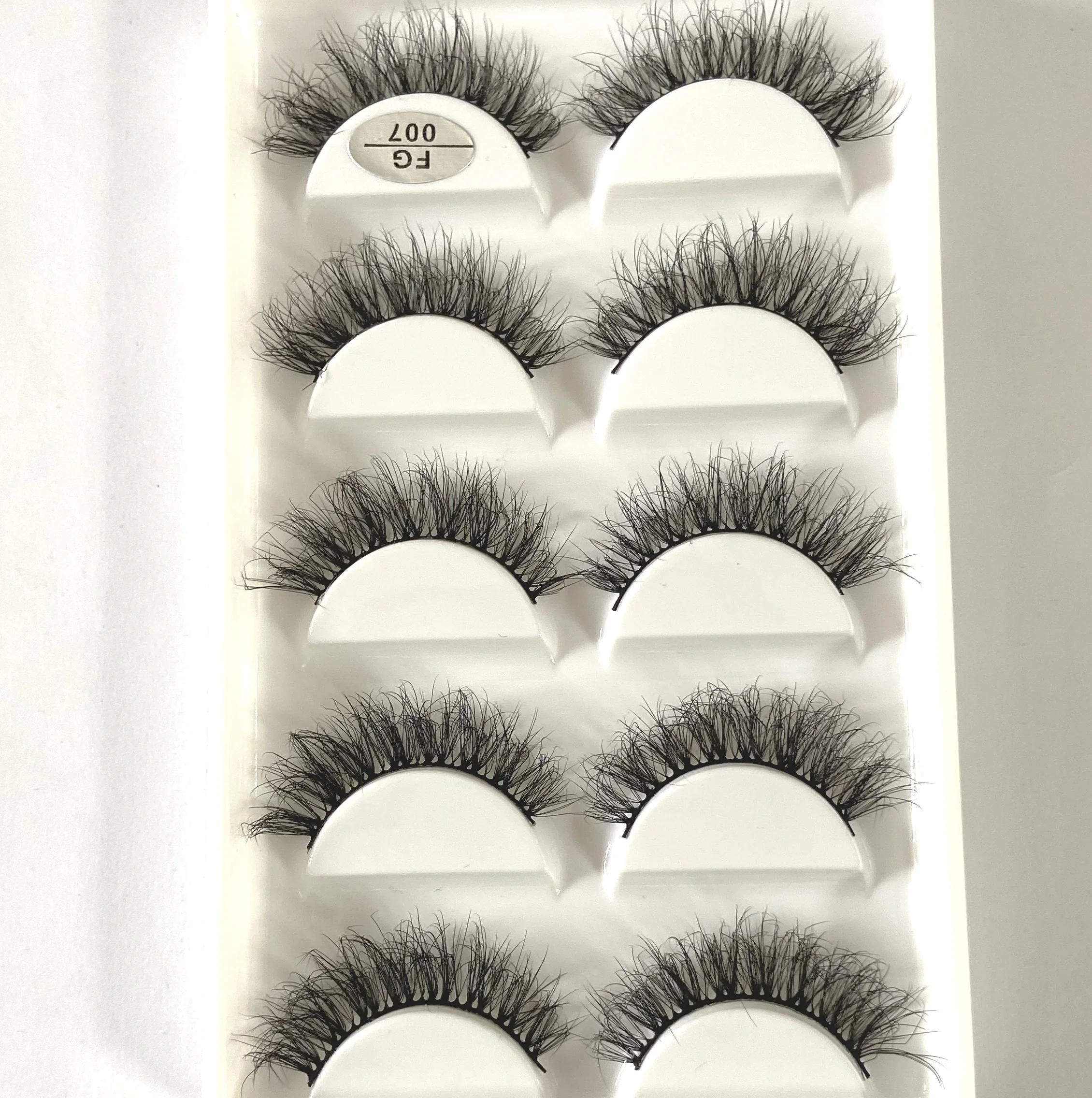 HBZGTLAD 5Pairs Handmade Mink Lashes Short False Eyelashes Dense Natural Long Messy Eye Lashes Reusable Stage Makeup Eyelashes
