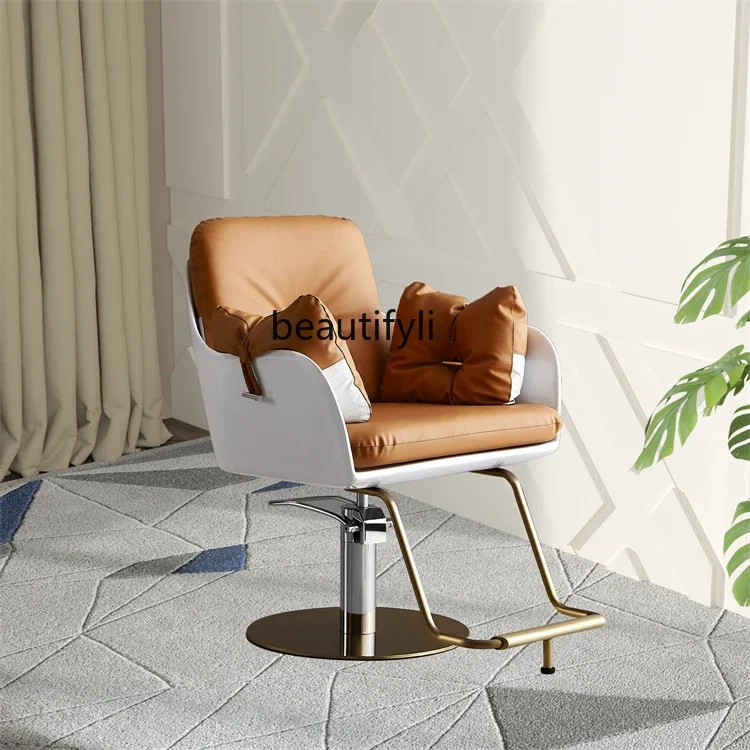

smt03 Hair Salon Professional Hair Chair Comfortable Seat Barber Shop Hair Cutting Chair Rotating Stainless Steel Simple Chair