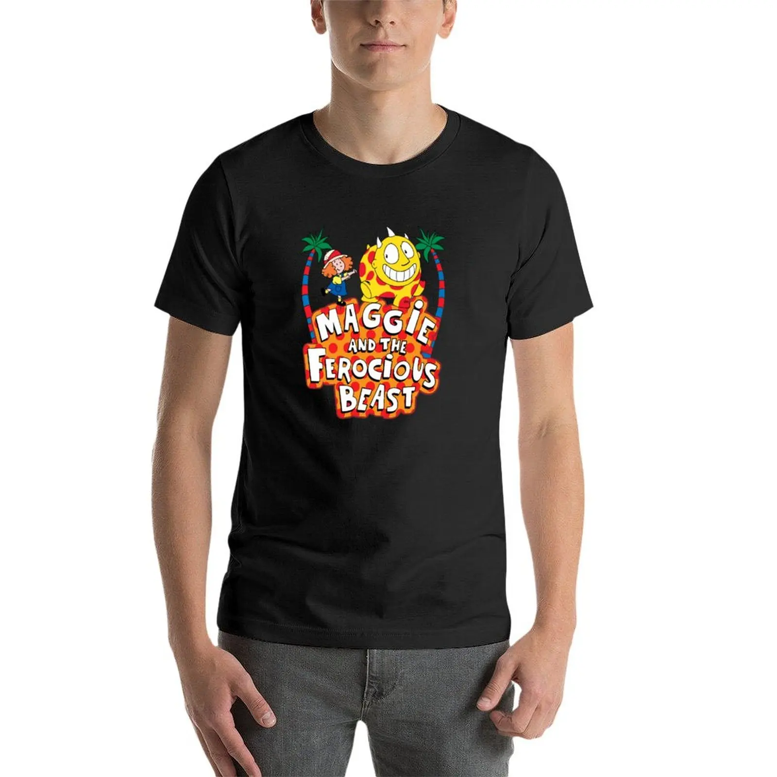 T-shirt maggie i okrutna bestia ubrania anime dla chłopca fruit of the loom męskie koszulki