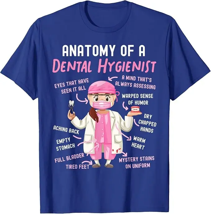Dentalhygieniker Anatomie T-Shirt Y2k Lustiges Zahnarzt HS0 Grafik Spruch T-Shirt Humor Zahnärzte Personalisierte Weiche Baumwollkleidung – Detail 9