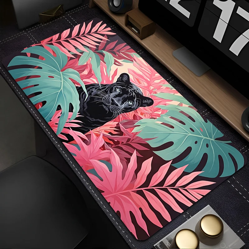 Snow leopard Mouse Pad Pink Office Desk Mat Gamer Computer Mousepad Gaming Accessories wild animal Keyboard Pad Large Mausepad