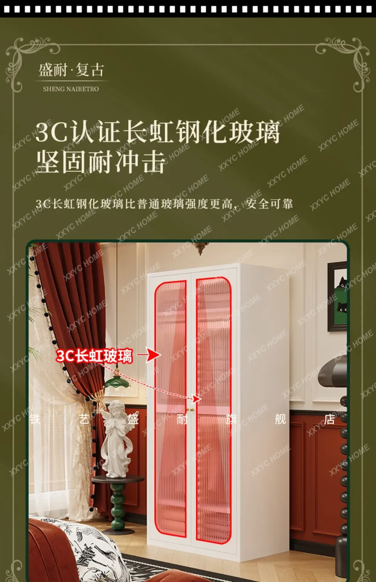 M178 Luxury Steel Wardrobe Adult American Iron Red Storage Wardrobe Bedroom Open Metal  Furniture Home