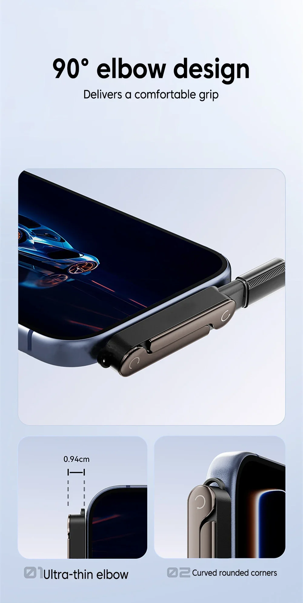 2 Stück Typ-C Telefonladehalterung Adapter 240W Schnellladung OTG Typ-C Stecker auf USB-C Buchse Konverter mit Klapphalterung – Detail 8