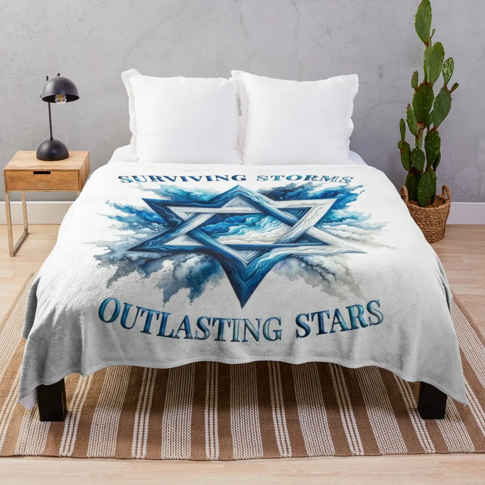 Surviving Storms, Outlasting Stars Star of David Magen David ??? ???? Throw Blanket Travel warm winter Stuffeds Blankets