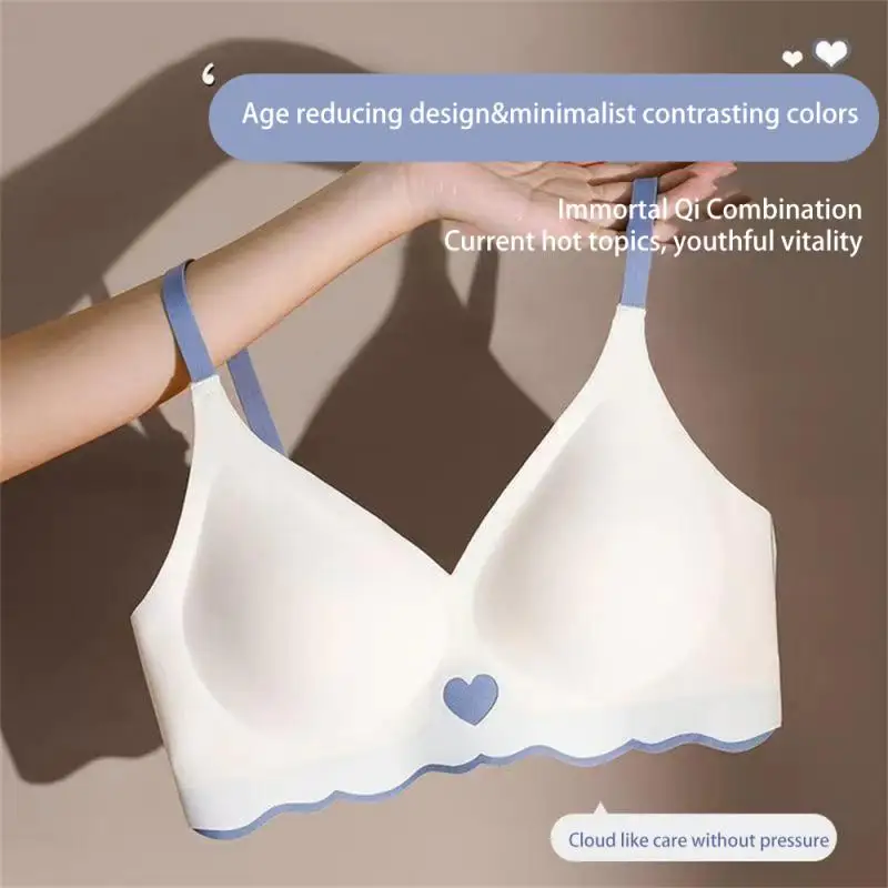 Invisible Thickened Skin-Friendly Comfortable Bra Bra Invisible Crystal Jelly Soft Support Bra Underwear Lightweight Breathable