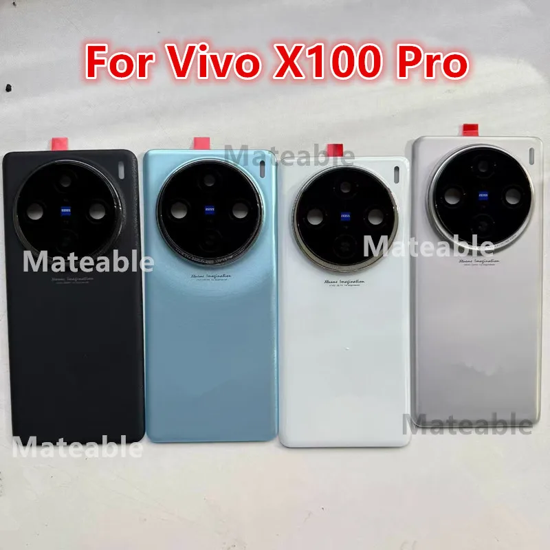 X100Pro Battery Back Cover For Vivo X100 Pro Rear Housing Repair Replace Phone Door Case + Camera Lens V2324A V2309